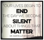silence about things that matter